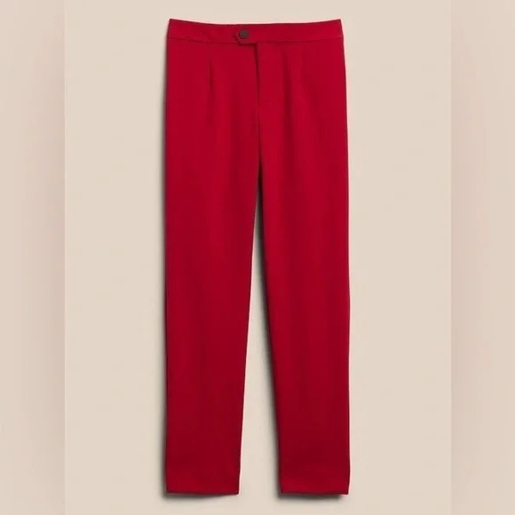 Banana Republic high rise red SLIM SCULPTWEAVE PANT size 4